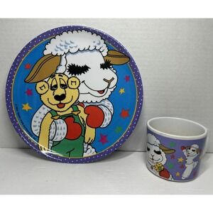 Lamb Chop Melamine Plate And Mug Sam Zak Designs Vintage‎ 1993